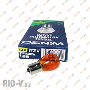 Лампа поворота оранжевая PY21W 12V Winso иномарка - 713110