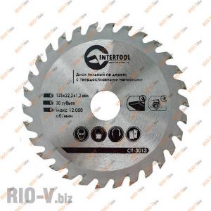 Диск по дереву 125x22x1.4 30 Intertool - CT-3013
