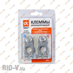 Клемма АКБ алюминиево-магниевый сплав к-т (болт с гайкой) ДК - DK-TM06