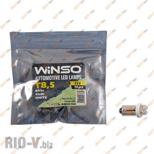Светодиод Winso BA9s T8.5 4LED FLUX WHITE - 127680