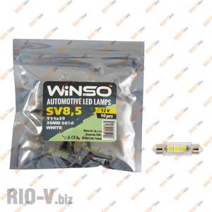 Светодиод Winso SV8.5 T11x39 12V 3LEDS  SMD 5050 WHITE - 127470