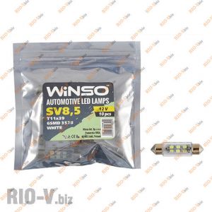 Светодиод Winso SV8.5 T11x36 12V 6LEDS  SMD  3528 WHITE (10шт) - 127480