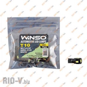 Светодиод Winso W2.1x9.5d T10 12V 6LEDS  SMD 5630   WHITE - 127350