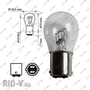 Лампа двоконтактний P21 / 4W 12V Philips іномарка - 12594CP