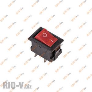 Кнопка ON-OFF-ON прямокутна мала, червона КНР - 107-red