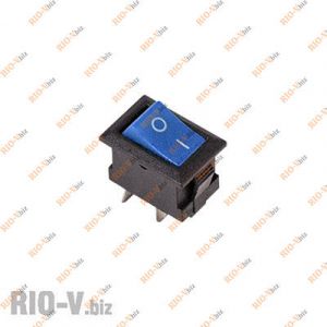 Кнопка ON-OFF-ON прямокутна мала, синя КНР - 107-blue