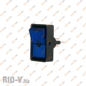 Кнопка ON-OFF прямокутна, синя з підсвічуванням КНР - 11D-blue