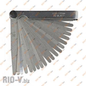 Щуп регулювання клапанів 0,05 - 1,0 мм (20 шт) Miol - 15-200