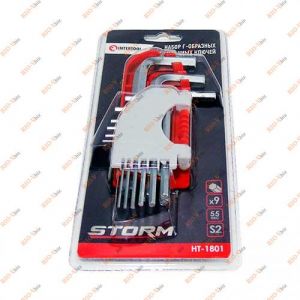 Набір Г-образних шестигранників 9 од Intertool - HT-1801