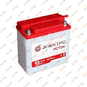 Акумулятор Мото 9А 12В пуск 70А кругла клема Електроісток - 9А-12В