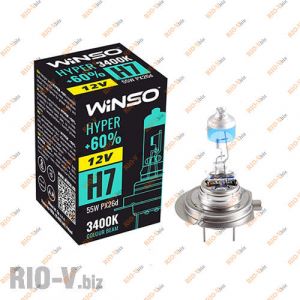 Лампа Winso Halogen HYPER H7 12V + 60% 55W PX26d - Winso-H7