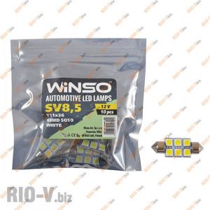 Світлодіод Winso SV8.5 T11x36 12V 6LEDS SMD 5050 WHITE - 127440