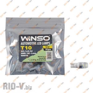 Світлодіод Winso W2.1x9.5d T10 12V 1LED SMD 1W + Lens WHITE - 127540