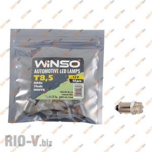 Світлодіод Winso BA9s T8.5 7LED FLUX WHITE - 127690