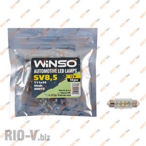 Світлодіод Winso SV8.5 T11x36 12V 6LEDS FLUX WHITE - 127700