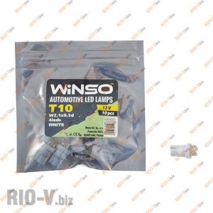 Світлодіод Winso W2.1x9.5d T10 12V 4LEDS FLUX WHITE - 127660