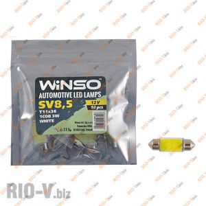 Світлодіод Winso SV8.5 T11x39 12V 1LED COB 56LM WHITE - 127210