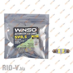 Світлодіод Winso SV8.5 T11x39 12V 4LEDS SMD 5050 WHITE - 127430
