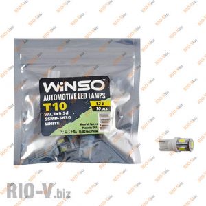 Світлодіод Winso W2.1x9.5d T10 12V 5LEDS SMD 5630 WHITE - 127310