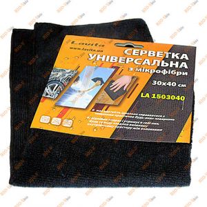 Серветка мікрофібра 30х40 чорна Lavita - LA1503040