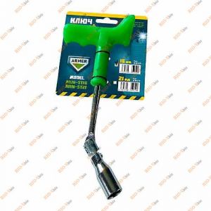 Ключ свічковий c карданом 16 Armer пластикова ручка - arm-st16