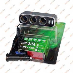 Трійник в прикурювач King 3-1 + 1 USB 12 / 24V IDC-096 - IDC-096