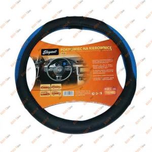 Обшивка на кермо кожзам M (37-39 см) Elegant чорно-синя 105 565 - EL105565