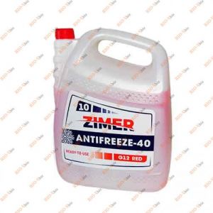 Тосол антифриз Zimer 10л G-12 -40 червоний - Zimer-Red10