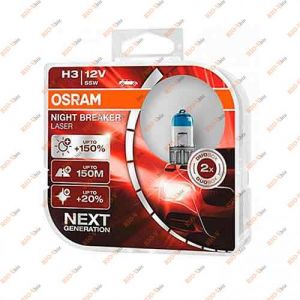 Лампа H3 12V 55W Osram +150 NIGHT BREAKER LASER DUOBOX - 64151NL-HCB