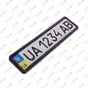 Рамка номера нержавейка з сіткою (чорна) Vitol - РНС-75055