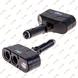 Разветвитель прикуривателя 2 выхода 2 USB 1500mA Pulso - WF-0668/003