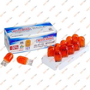 Лампа б/ц W21W 12V большая 2 конт желтая Mitsumoro - M21215WOR