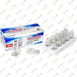Лампа б/ц W21W 12V W3x16d большая 1 конт Mitsumoro - M21213W