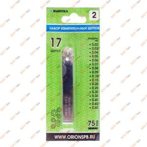 Щуп регулировки клапанов №2 0.02-0.50 мм (17 шт) Оріон - 5195
