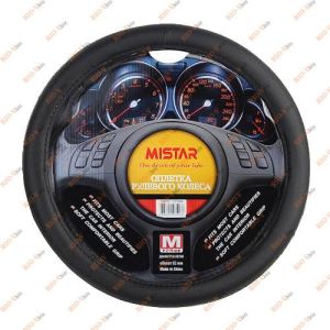 Обплетення на кермо M (37-39см) MISTAR чорна, гладка - 2014LT06E-bk-M