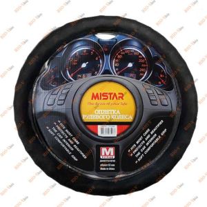 Обплетення на кермо M (37-39см) MISTAR чорна, ребриста - LT-13A-bk-M