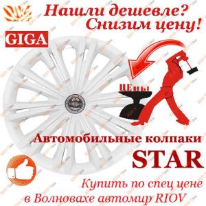 Автомобильные колпаки STAR 13R Гига белая 2шт - S13094