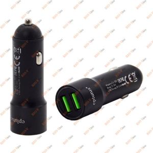 2 USB автомобільний зарядний пристрій + чорний вольтметр Eplutus 12-24 В - CU-502