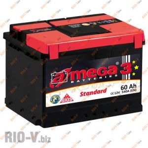 Аккумулятор  60A + правый 540А A-mega - A-mega-6СТ-60А0