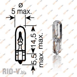 Лампа щитка приборов 2108 б/ц T5 12V (в упак. 10 шт) SCT - 202235