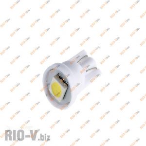 Лампа б/ц диодная белая - 5W5-T10-12V-1SMD-white