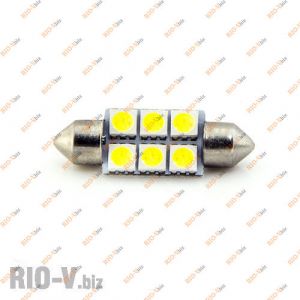Лампа салона 12V 31 мм 16 диодов белый - T11-16led-31mm-white