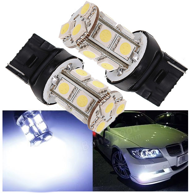 Фото Светодиод W21W W3x16d T20 12V 13SMD одноконтактная (белый)