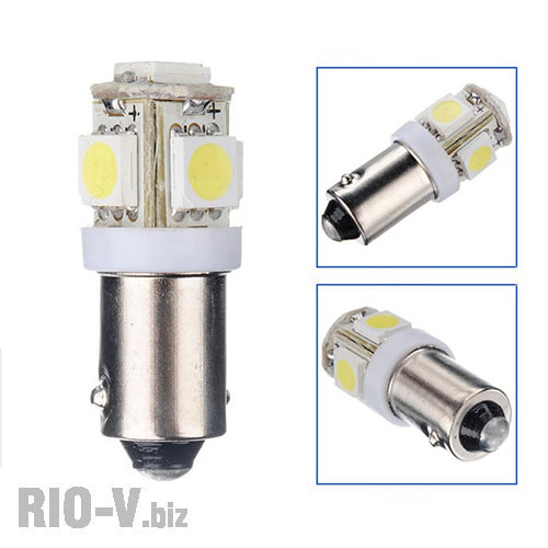 Светодиод BA9s T4w 12V 5SMD (белый)_rio-v