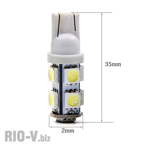 Світлодіод W2,1x9,5d T10 12V 5W 9SMD WHITE