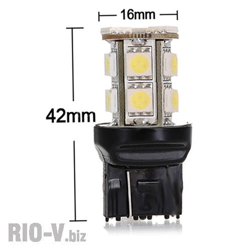 Фото Світлодіод W21W W3x16d T20 12V 13SMD одноконтактні (білий)