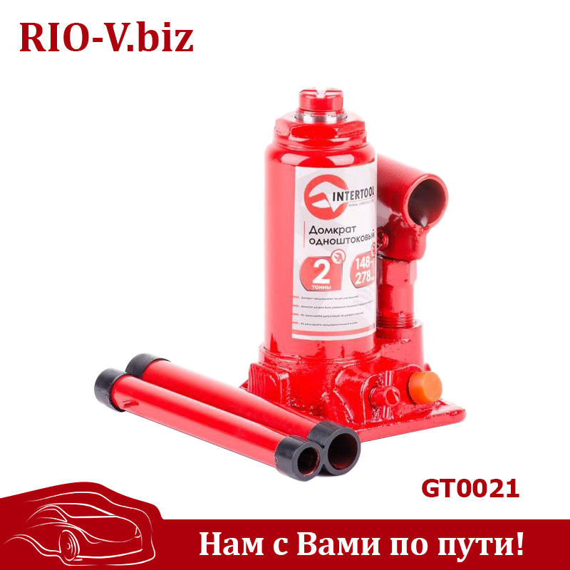 Фото Домкрат пляшковий 2 т Intertool